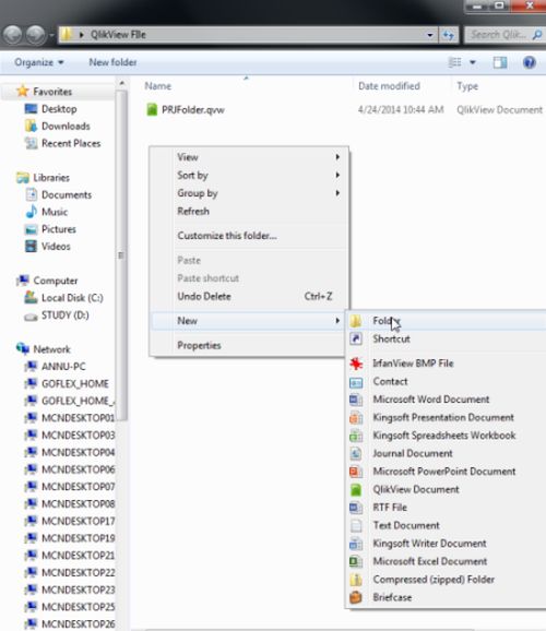 Creation Of PRJ Folder In QlikView Application